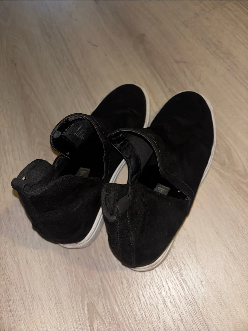 Steve Madden Black Suede Slip-On High-Top Sneakers